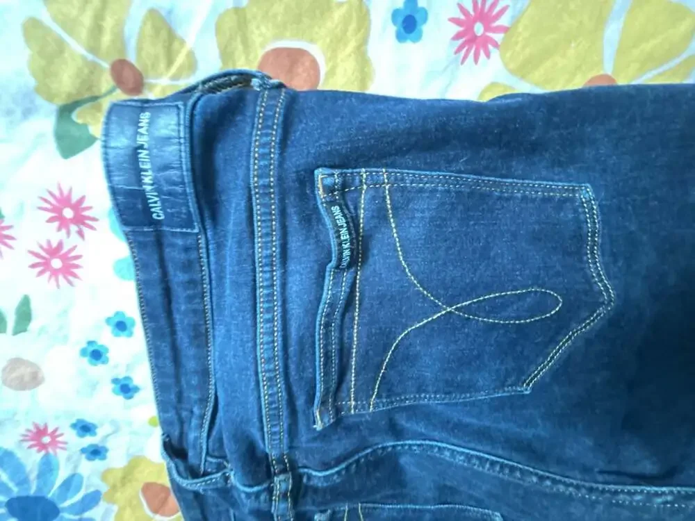 Calvin Klein Jeans CKJ 001 Dark Wash Skinny Jeans with Raw Hem